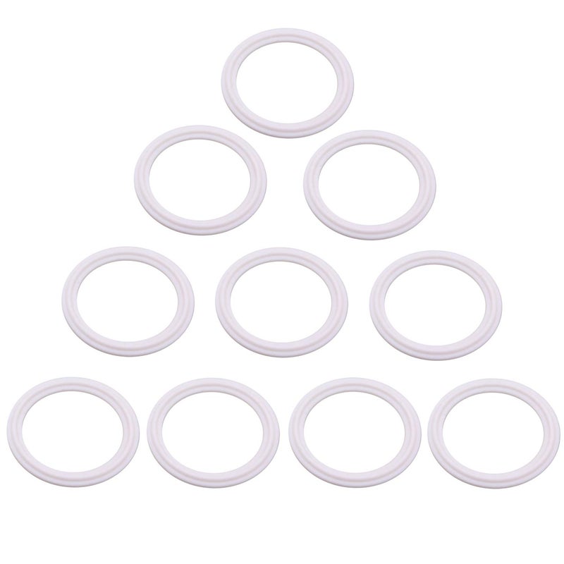 DERNORD Teflon (PTFE) Tri-Clamp Gasket O-ring - 2 Inch Style Fits OD 64MM Sanitary Pipe Weld Ferrule (Pack of 10) - Image 1